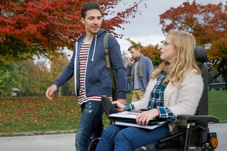 student in wheel chair