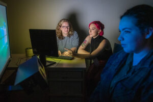 Psychology students in lab