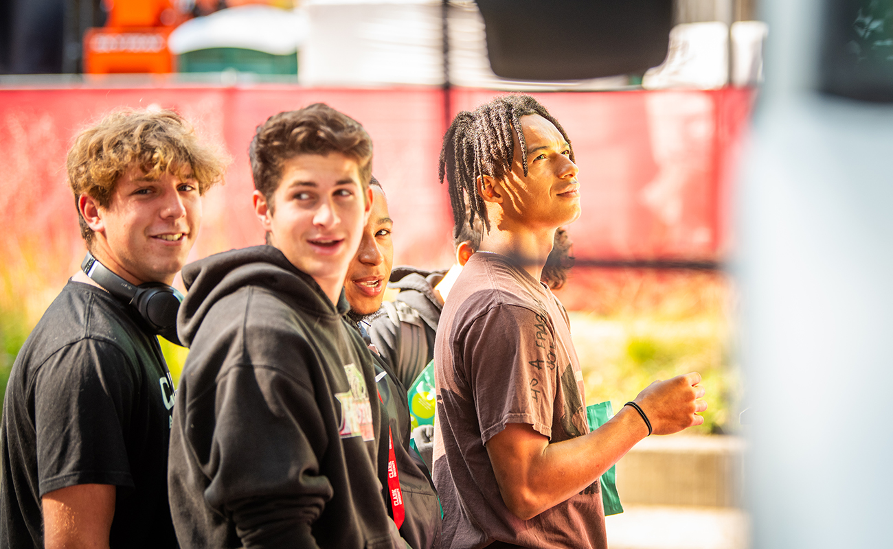 Group of young men on Clark campus