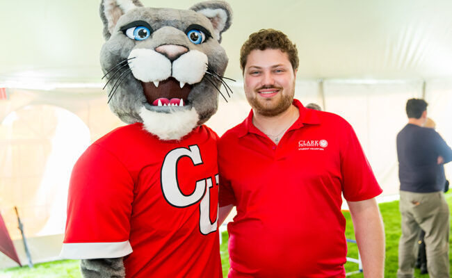 Mascot with alumni member