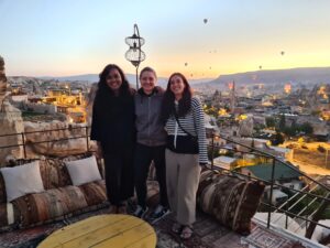 (Pictured left to right: Kulani Abendroth-Dias ’13, Mayya Abdullaeva ’13, and Selin Volkan ’12 in Turkey, summer 2021)