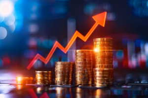 capital markets - coins with arrow going up