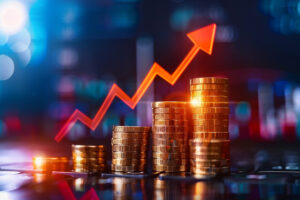 capital markets - coins with arrow going up