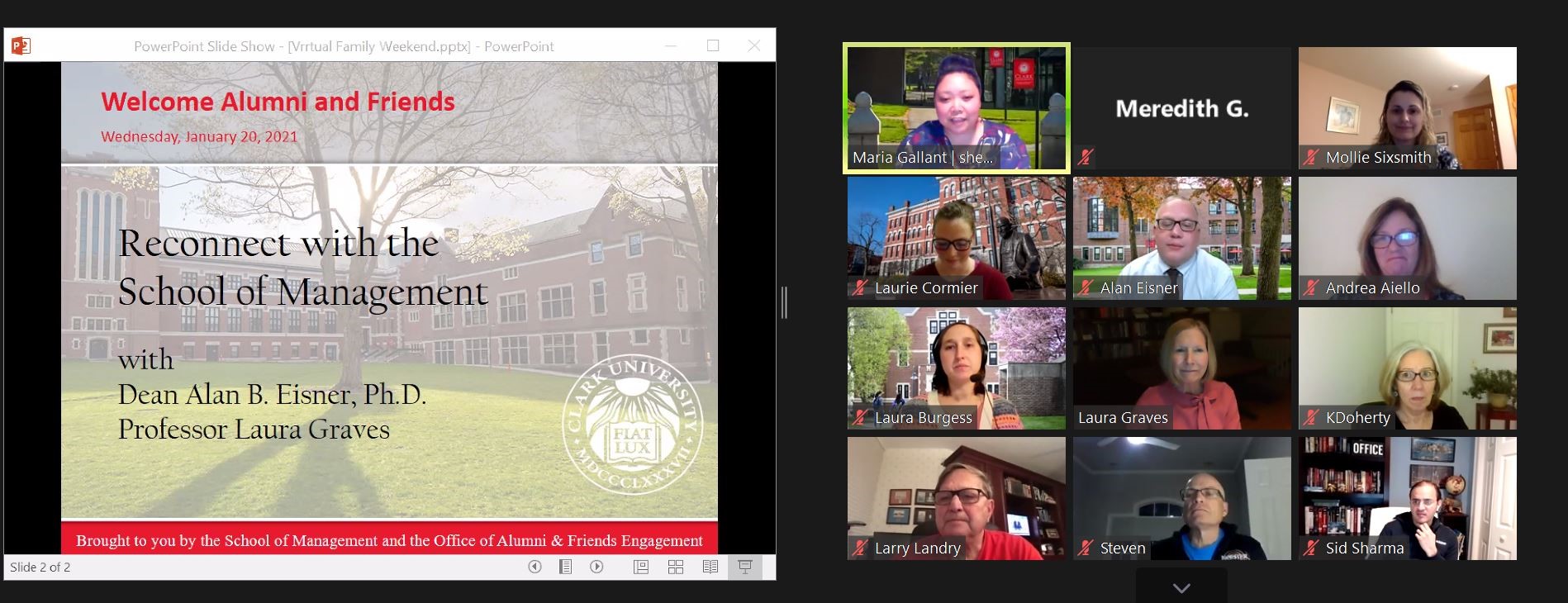 School of Business Holds First Virtual Alumni Gathering of 2021