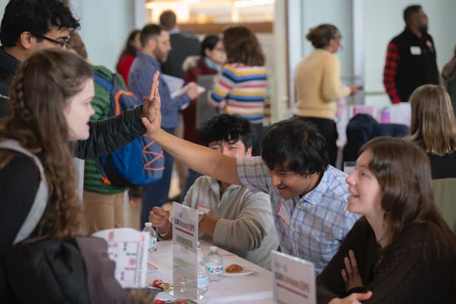 students connect at the ClarkE Expo
