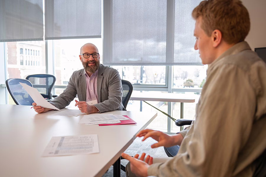 human resource man interviewing candidate