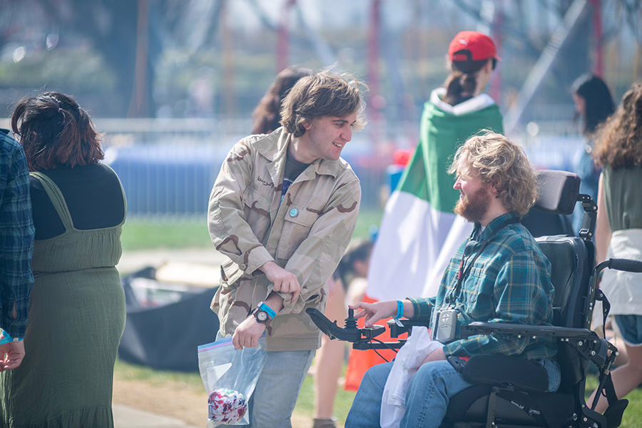 student in wheel chair