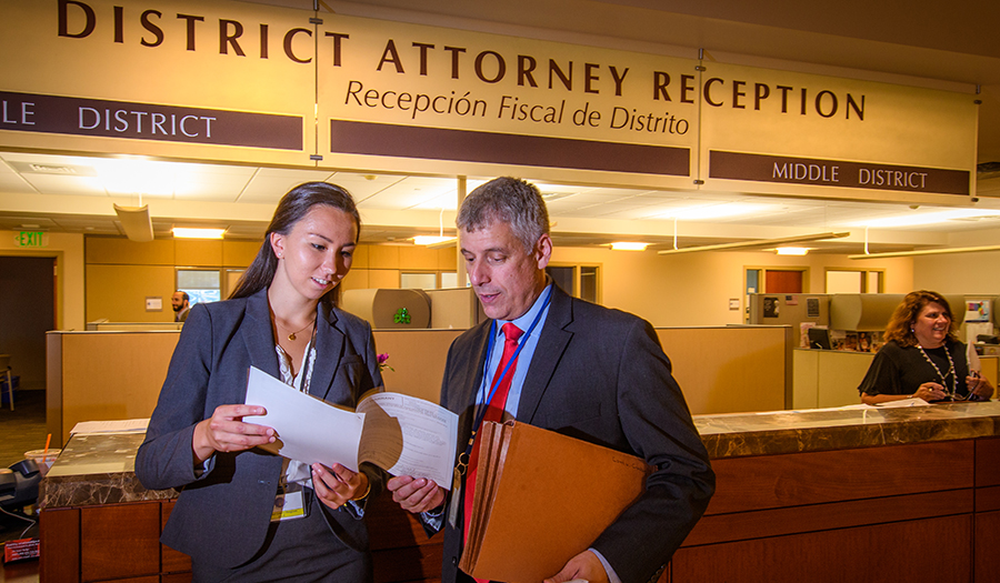 district attorney working with student