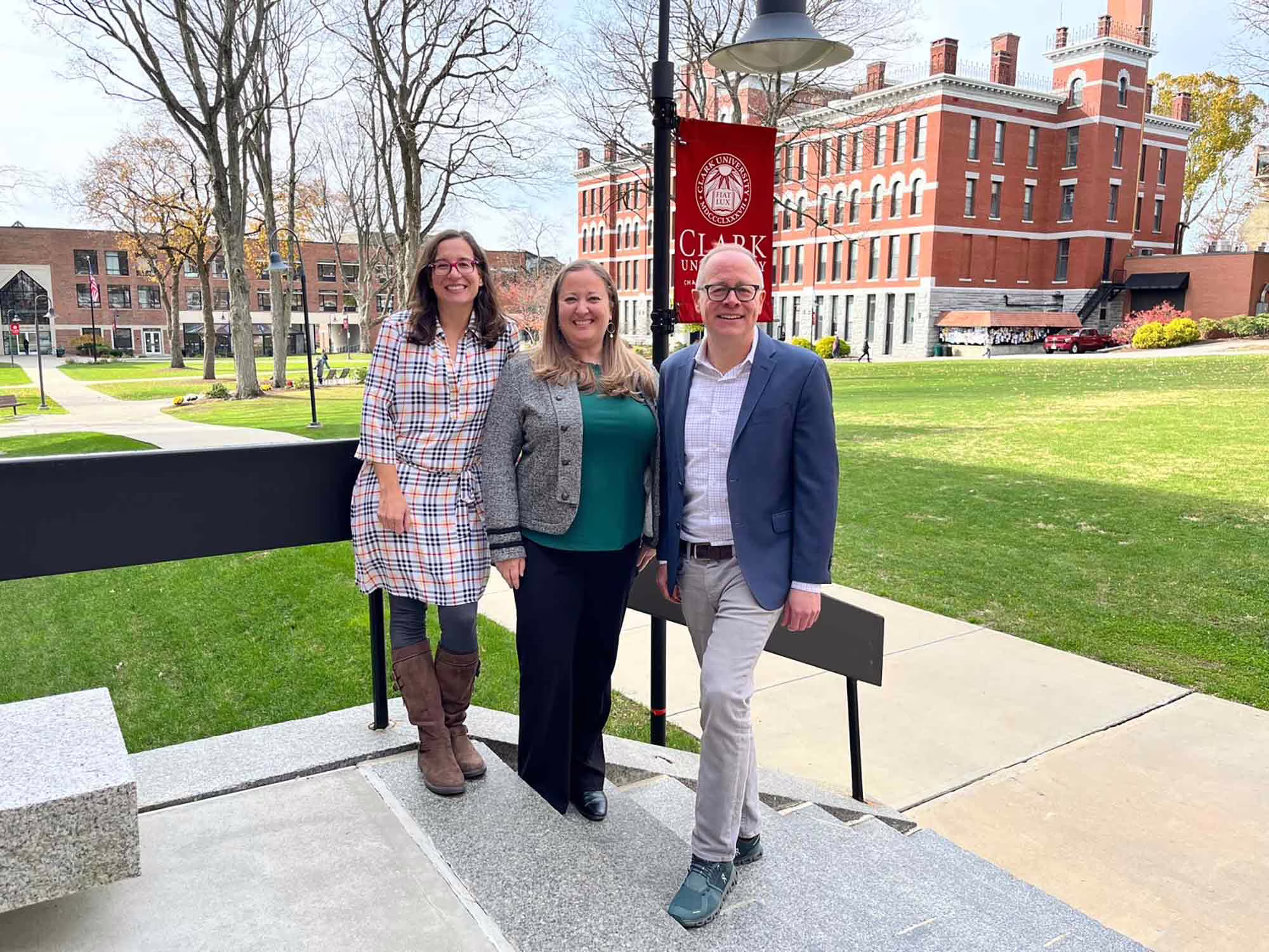Florencia Sangermano, Abby Frazier and LOU LEONARD, before leaving to represent Clark at COP30