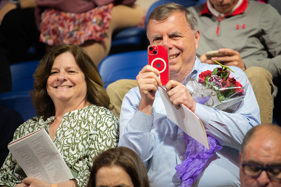 family taking pictures