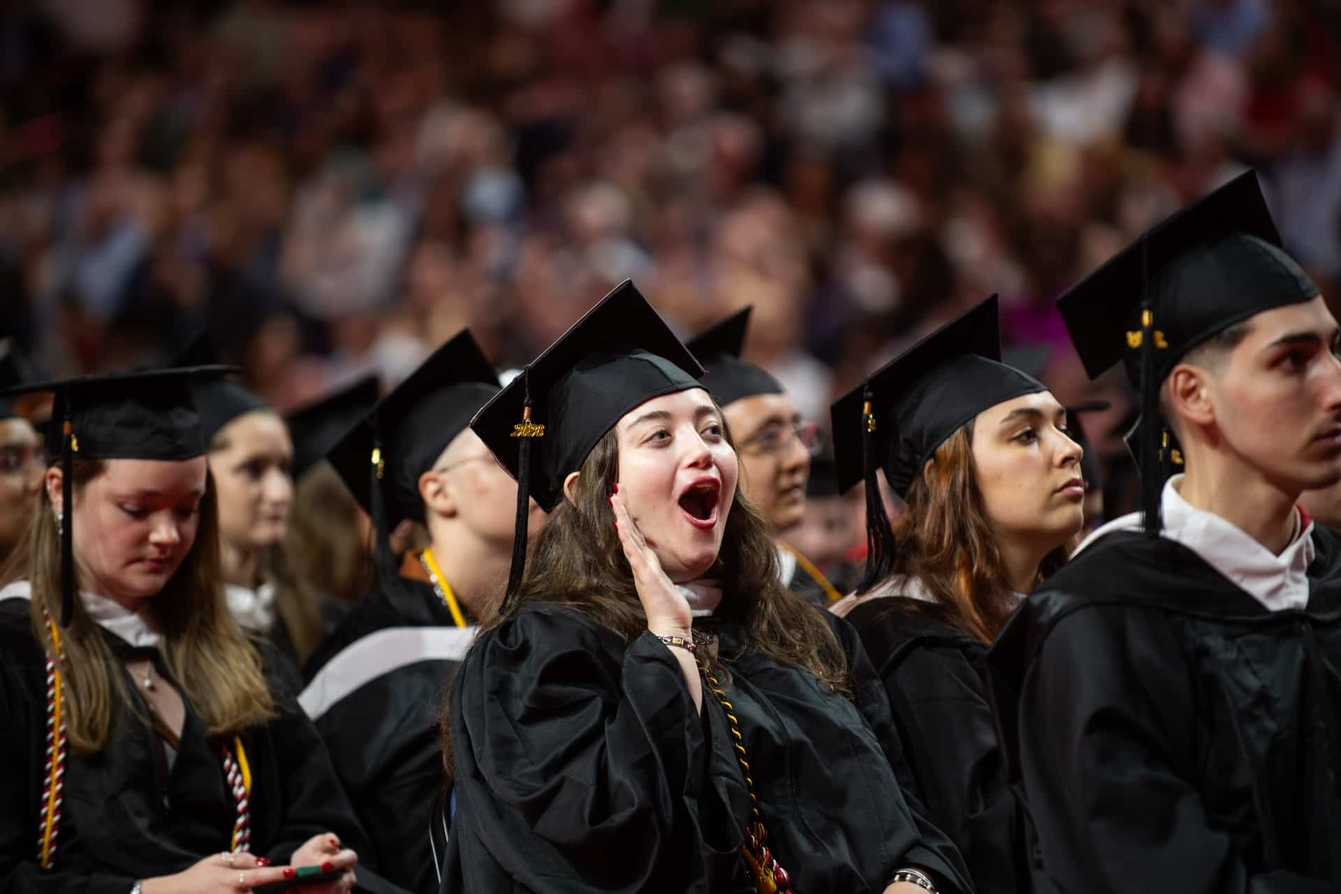 students cheer at Commencement