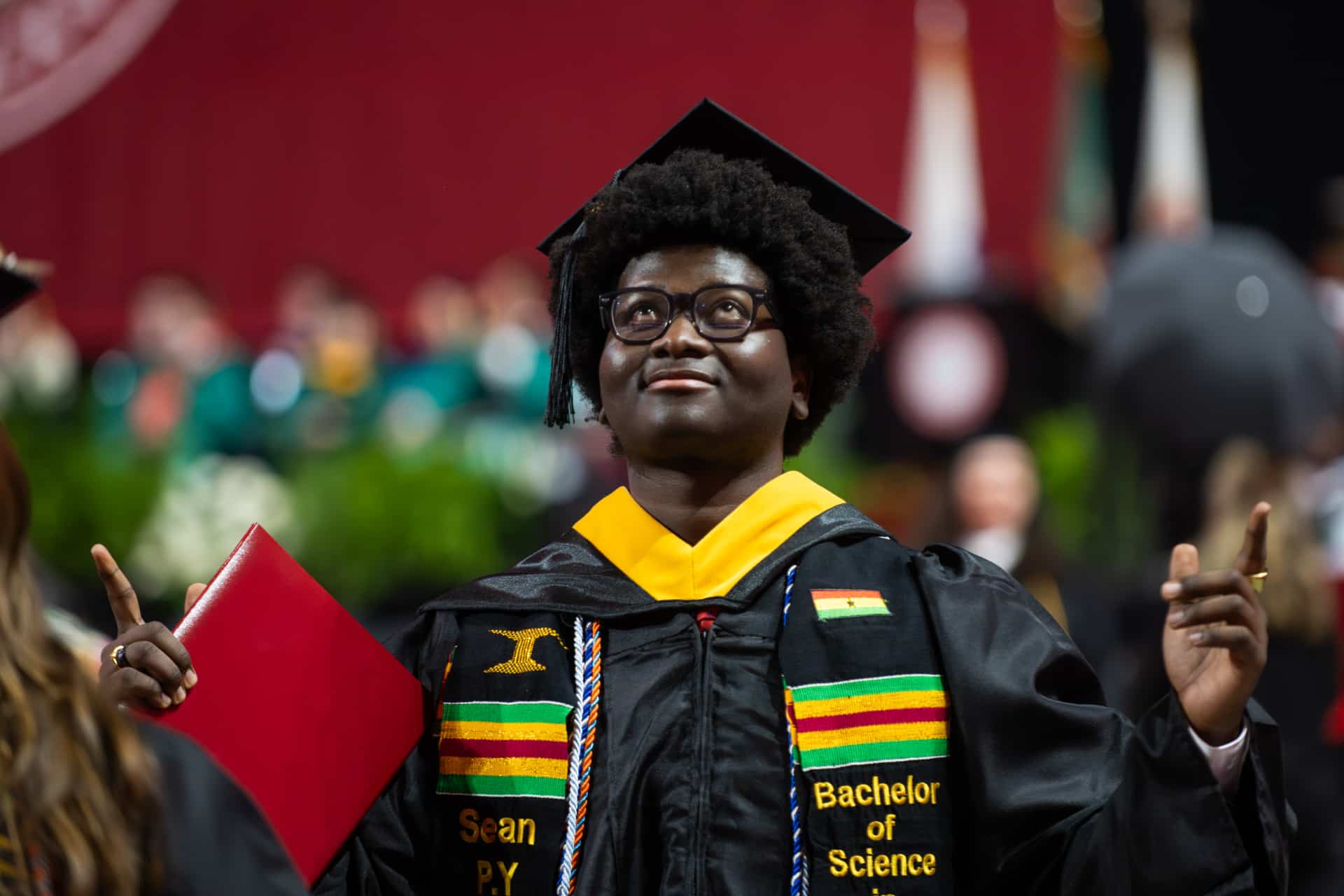 a recent graduate shows gratitude