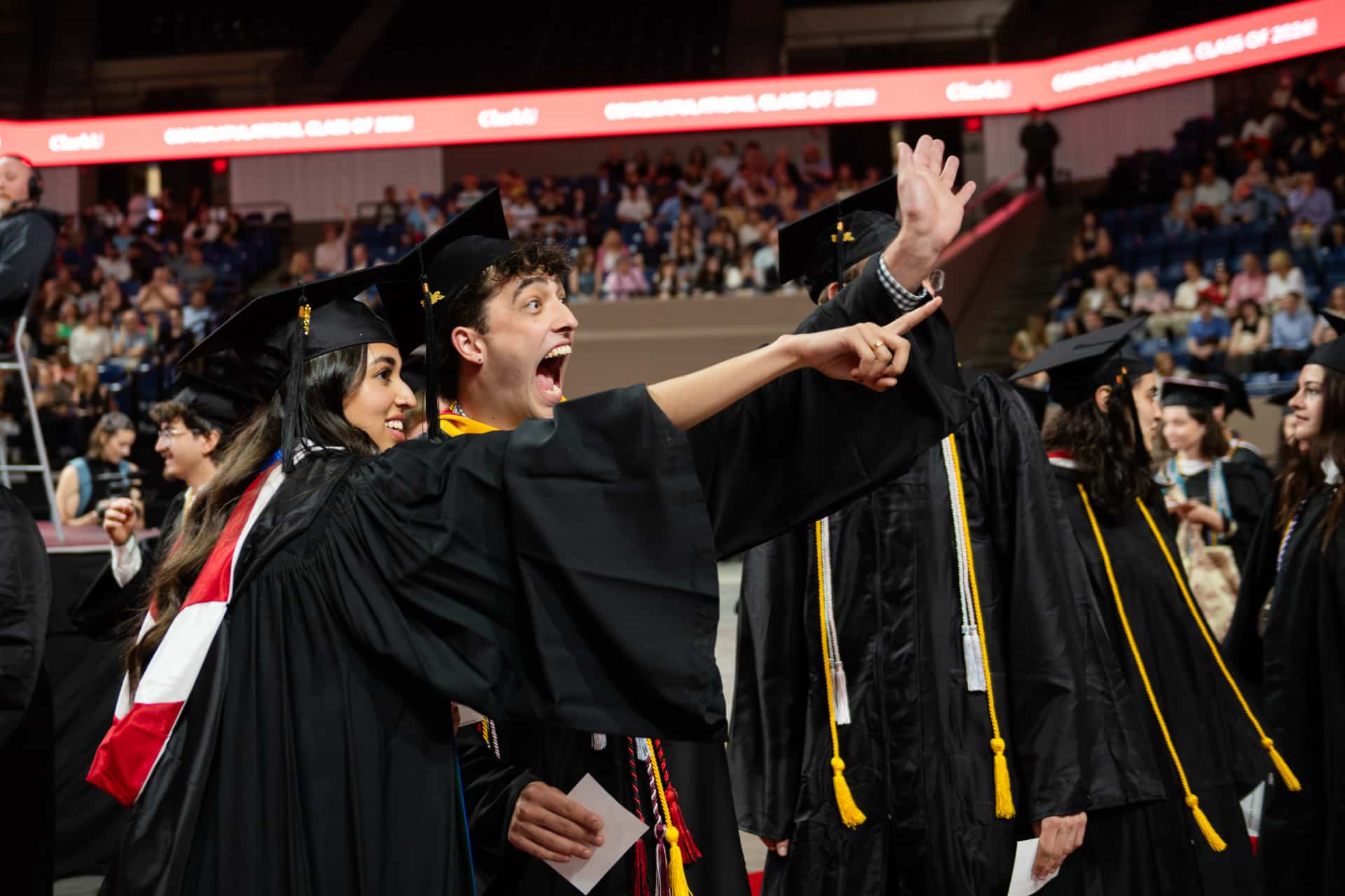 students process into commencement