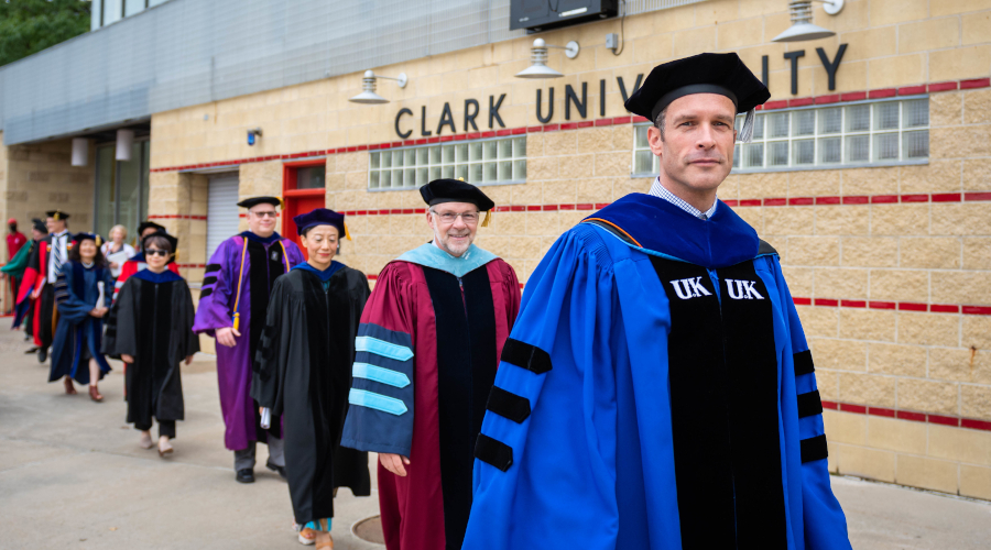 Faculty members in regalia