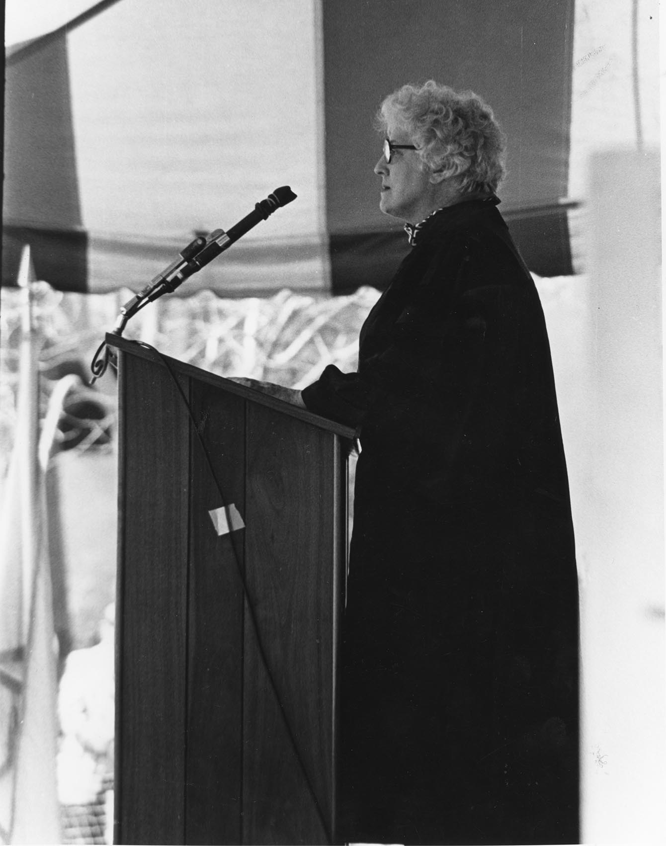 May Sarton receiving honorary degree at Clark University.