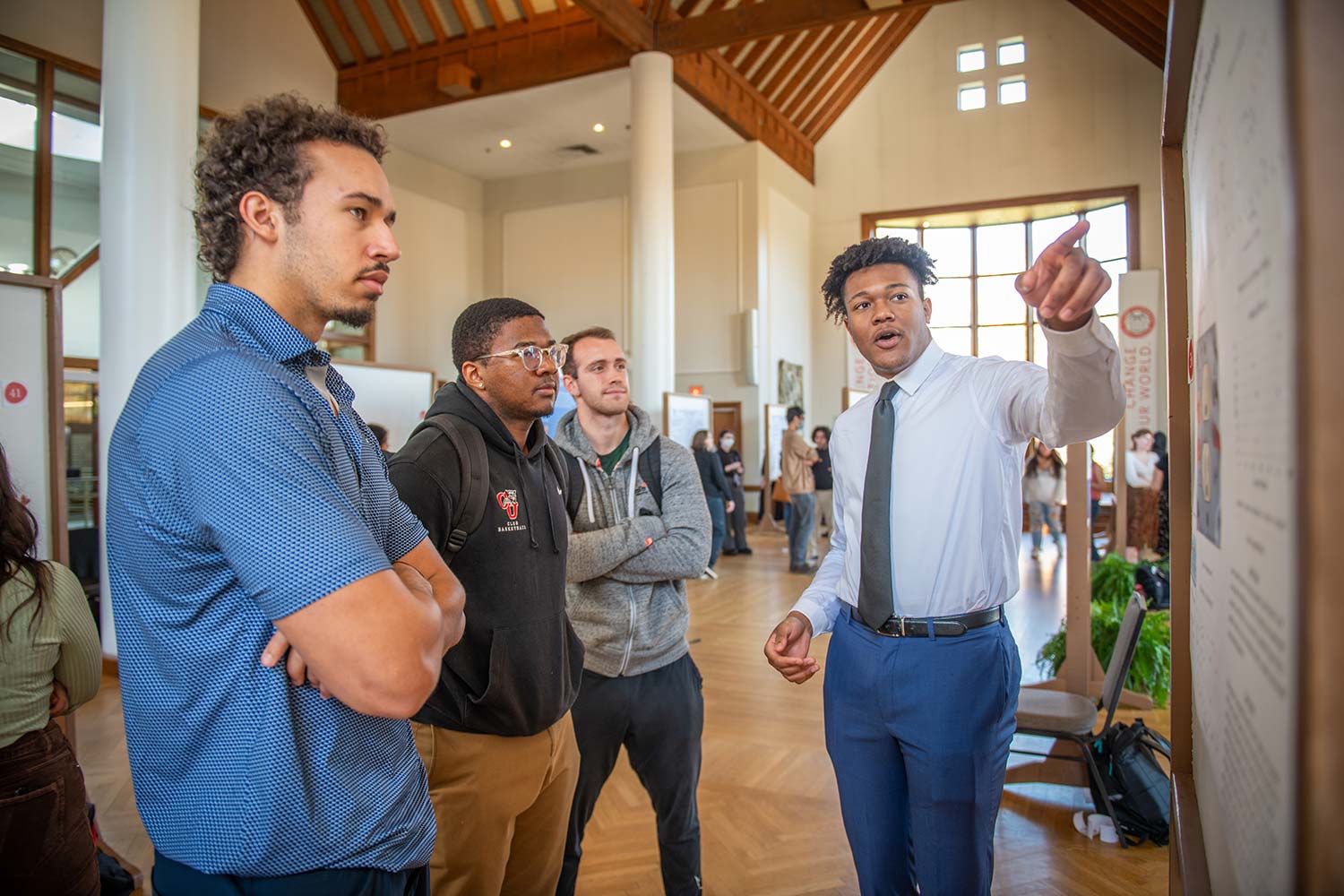 Physics major, Ronnie Cushnie presenting at ClarkFest