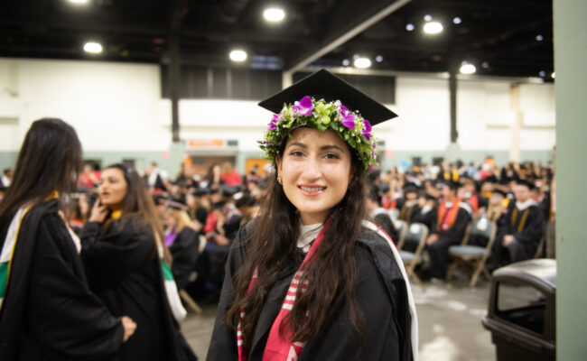 Student with decorated cap