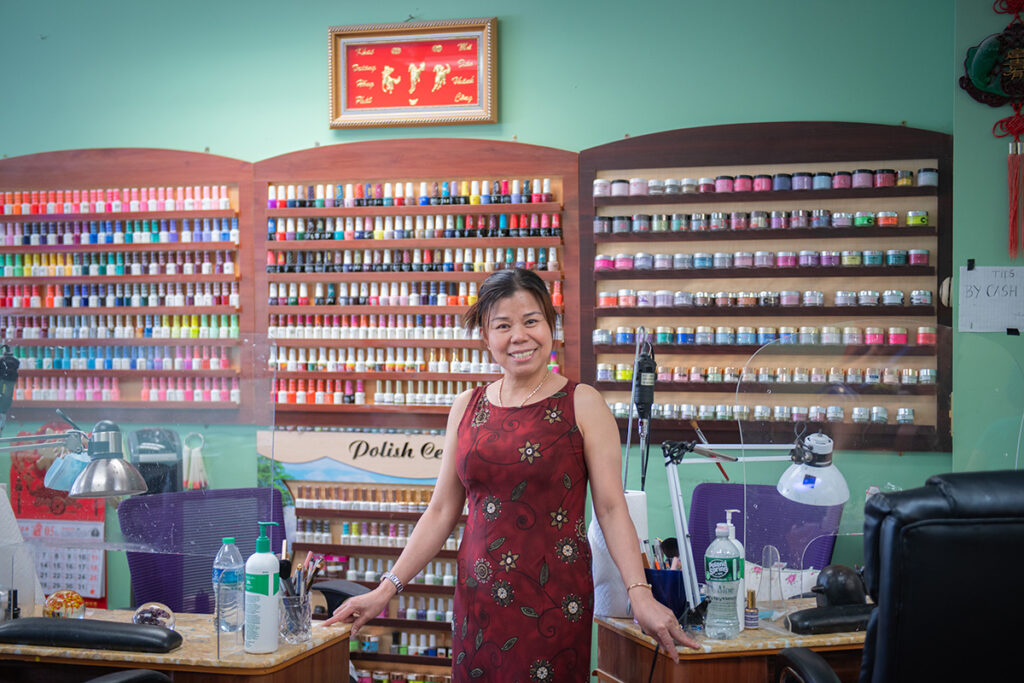 woman in nail salon