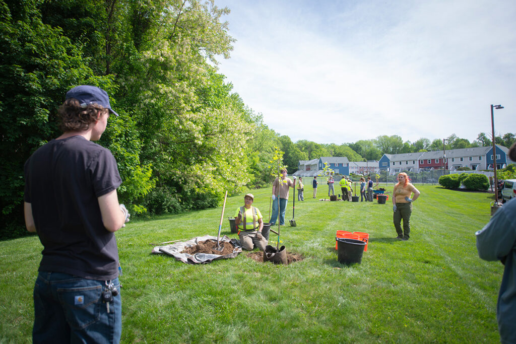 university park - kids planting trees