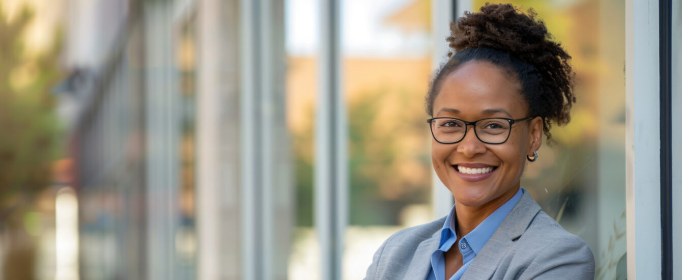 Business woman smiling