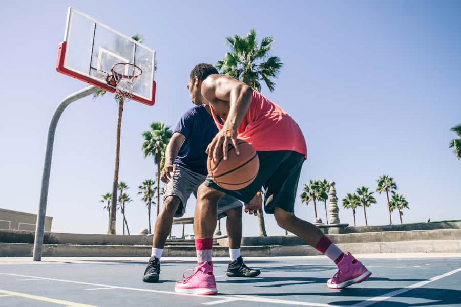 people play basketball