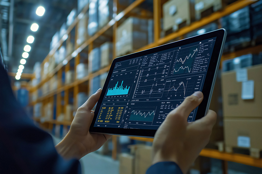 tablet looking over business data