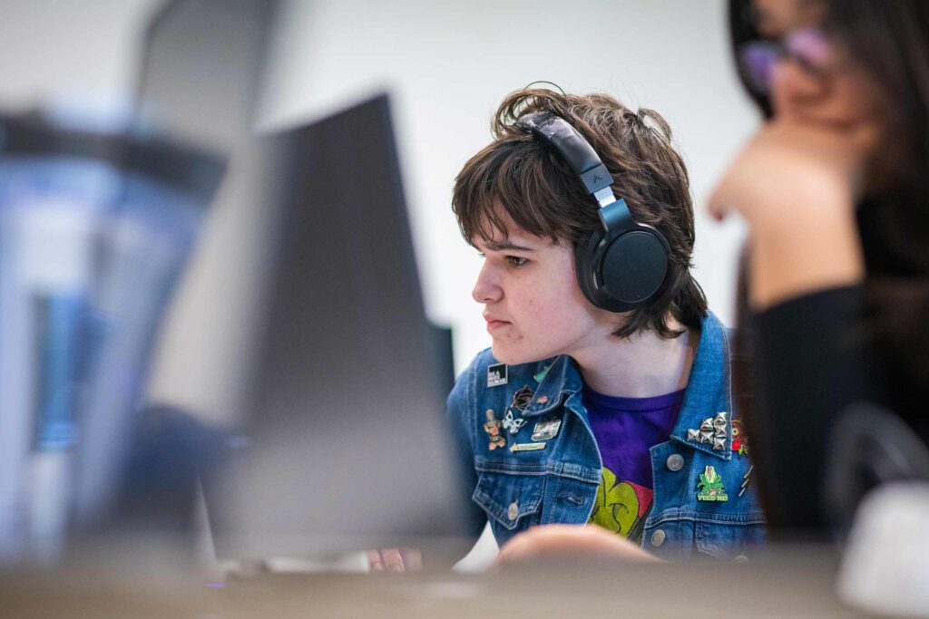 a student masters an audio track