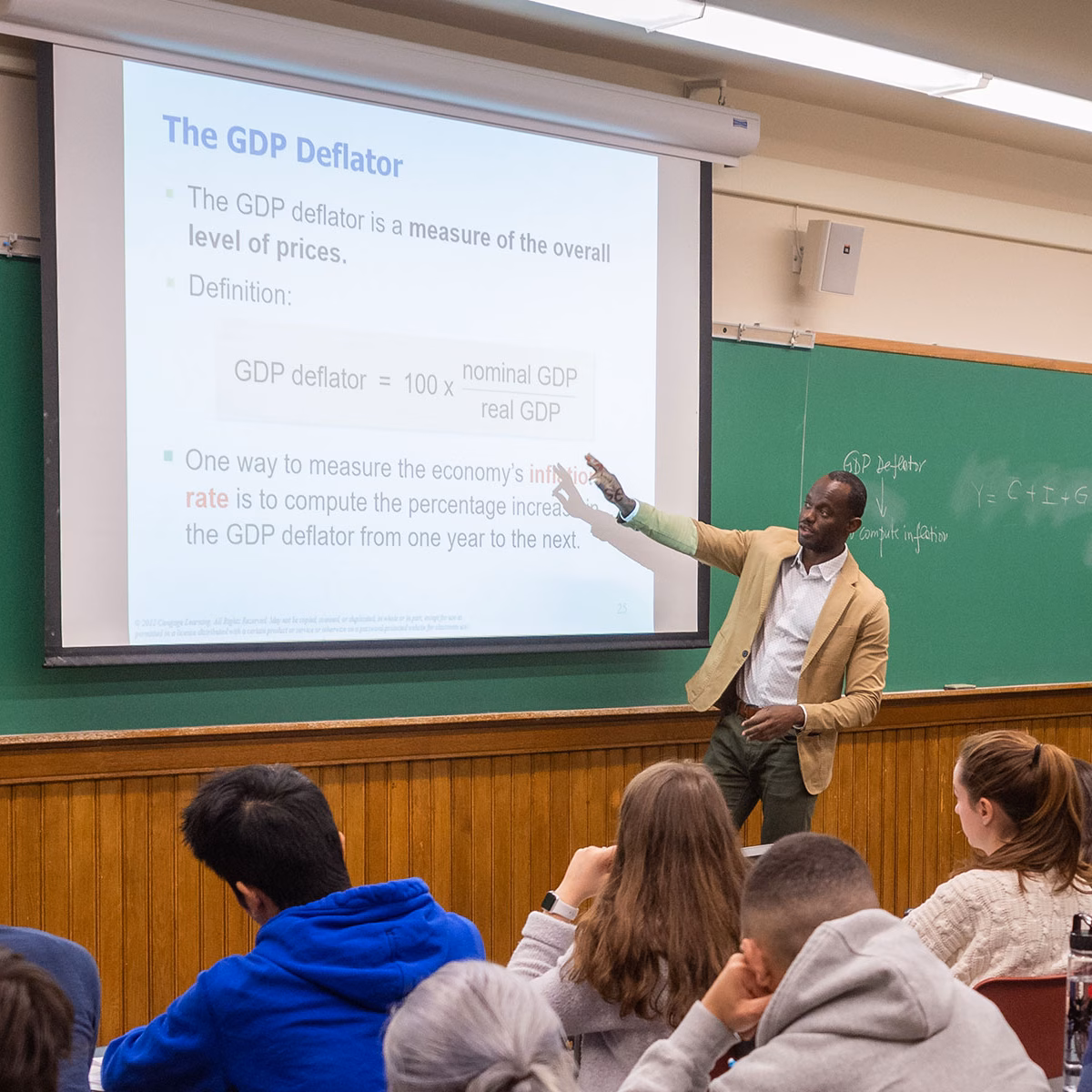 Professor Edouard Wemy teaching Economics and the World Economy