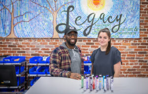professor and student inside business