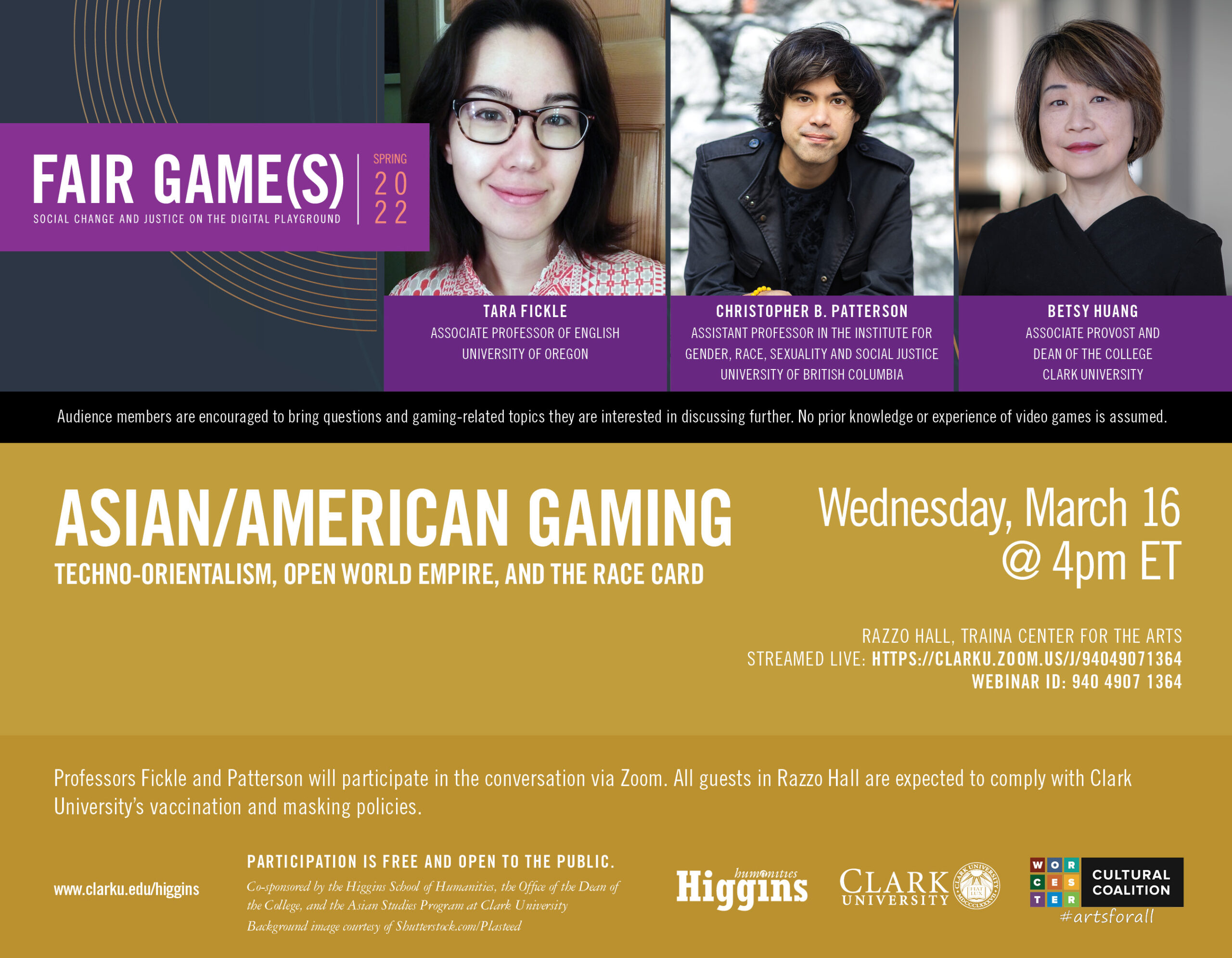 Webcard announcement of Asian/American Gaming Event