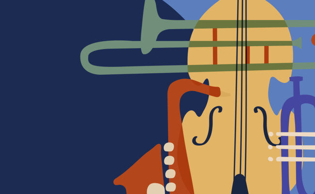 Illustration of jazz instruments