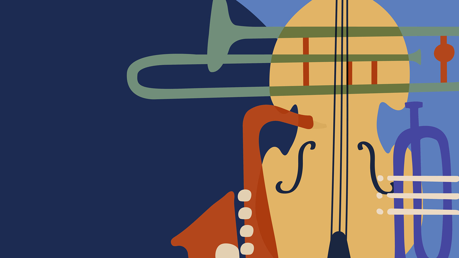 Illustration of jazz instruments