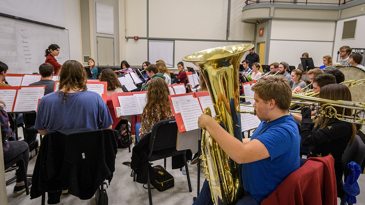 Clark Concert Band in rehearsal