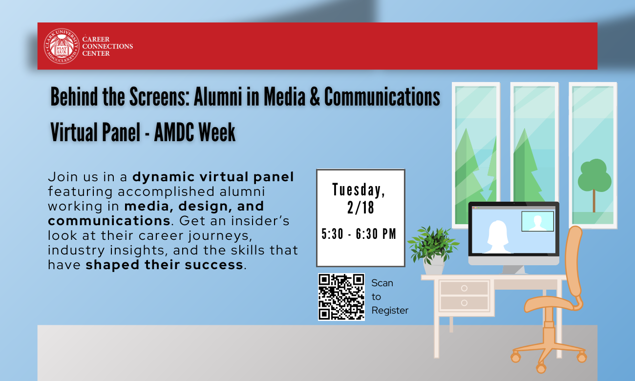 Behind the Screens: Alumni in Media & Communications Virtual Panel - AMDC Week