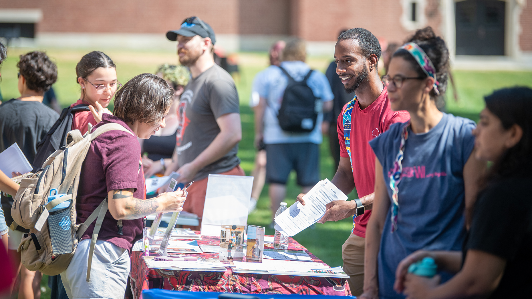 Students at a acomminuty fair