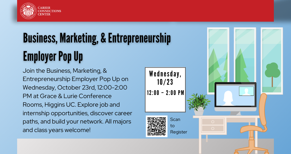 Business, Marketing, & Entrepreneurship Employer Pop Up