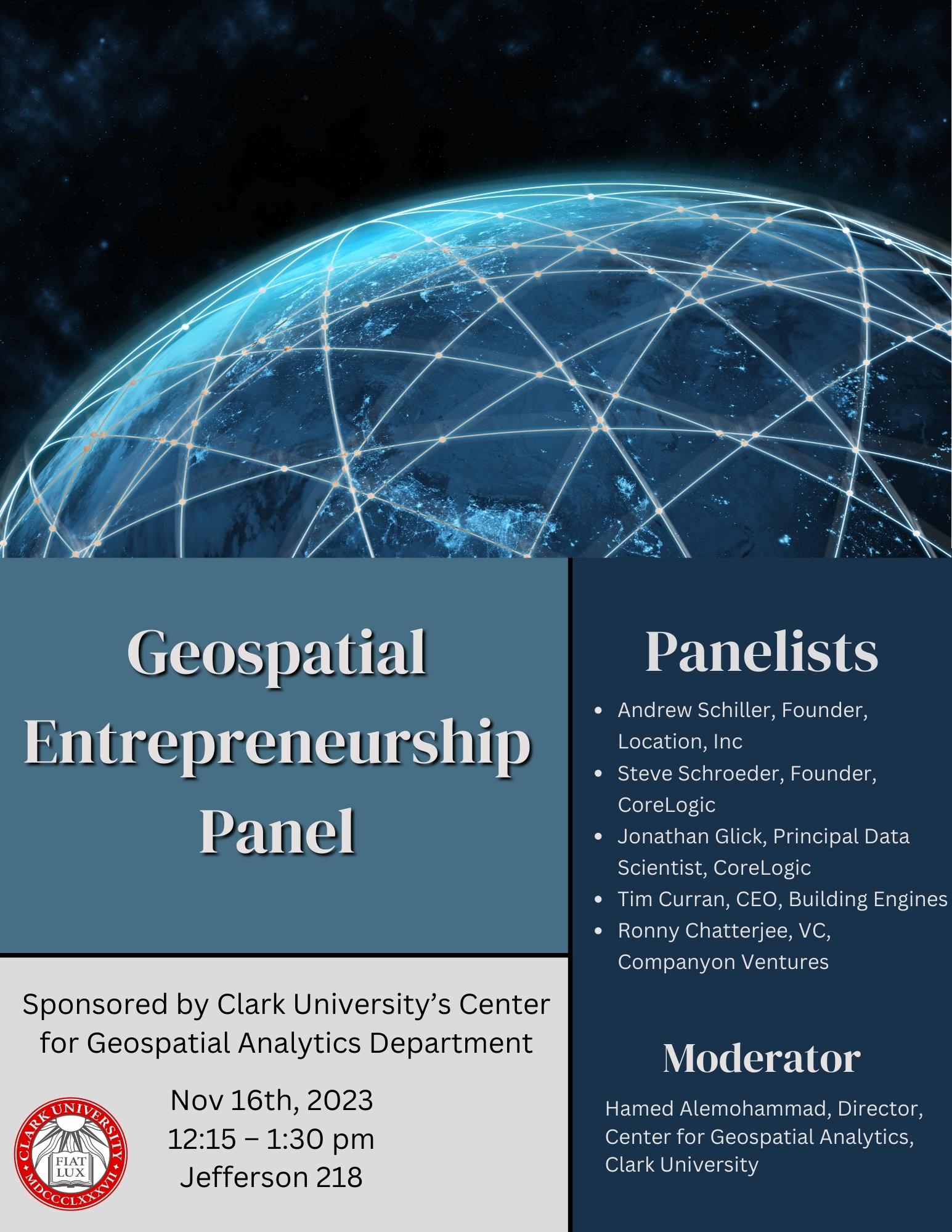 Practicing Geography & GIS Week Presents: Geospatial Entrepreneurship Panel