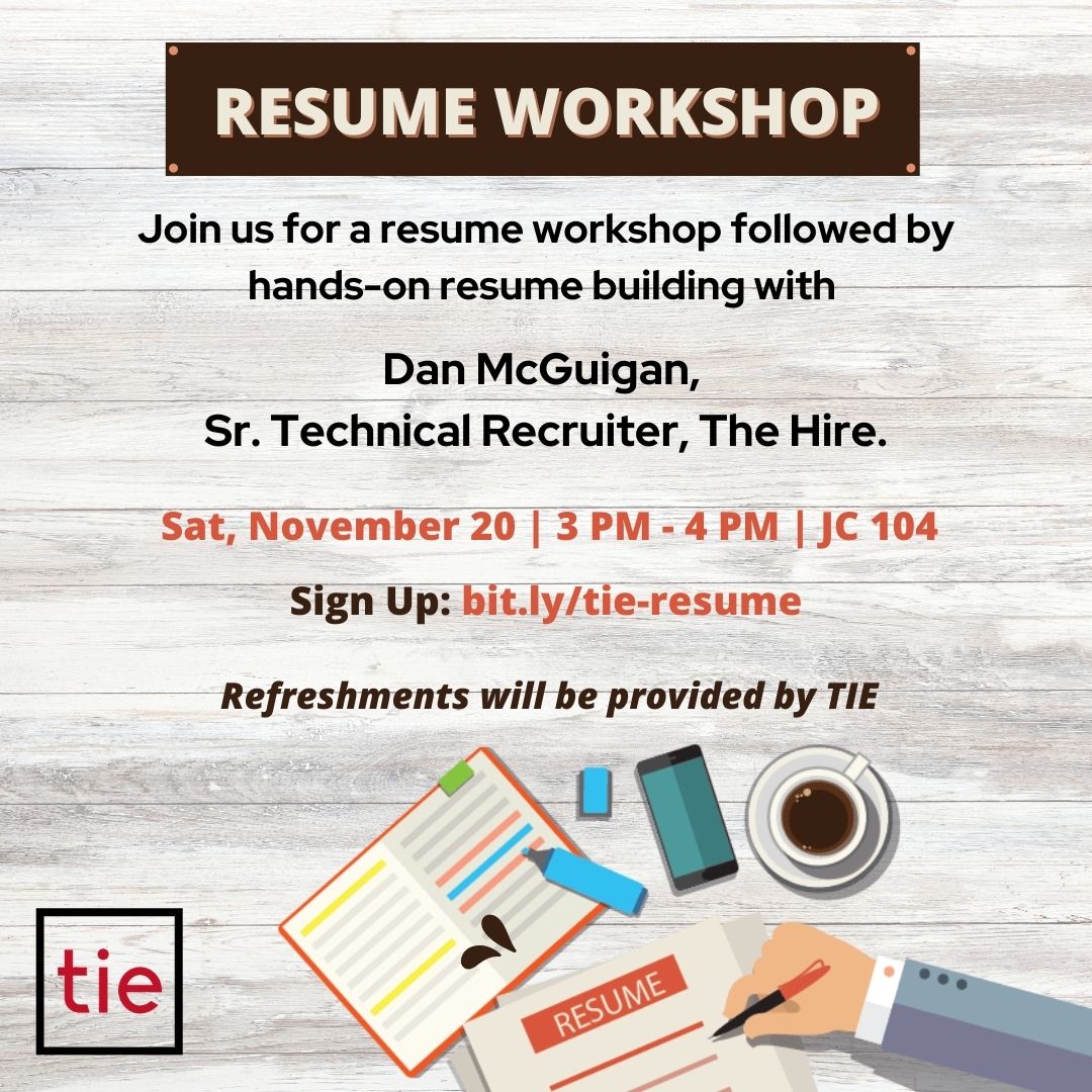 TIE Presents: Resume Workshop with Sr. Technical Recruiter- Dan McGuigan