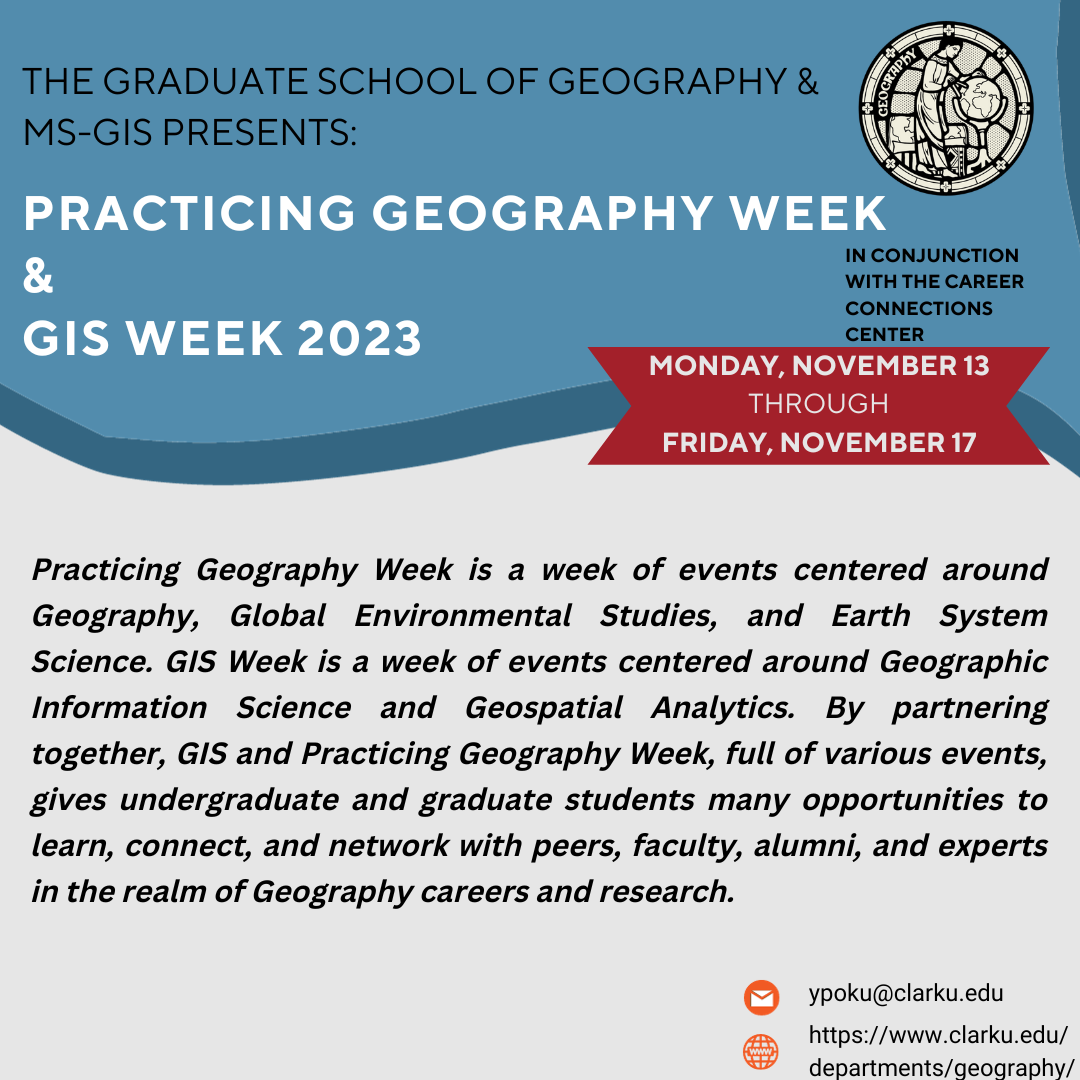 Practicing Geography & GIS Week Presents: MS-GIS Student Internship and Research Presentations