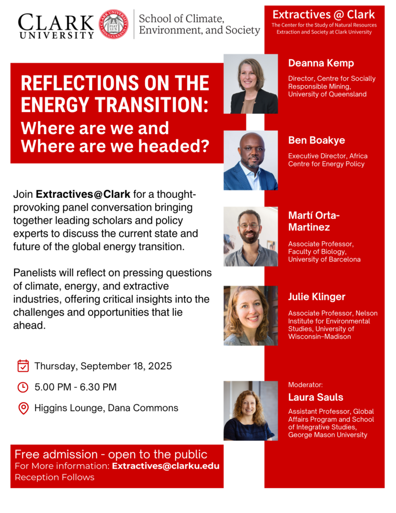 Extractives at Clark event Sept. 18