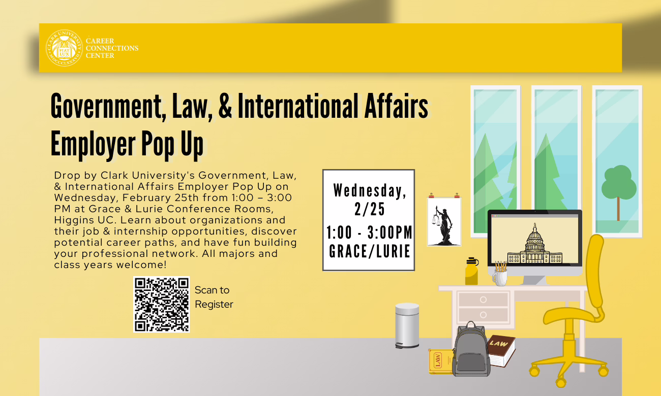Government, Law, & International Affairs Employer Pop Up