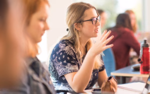 psychology student in classroom setting