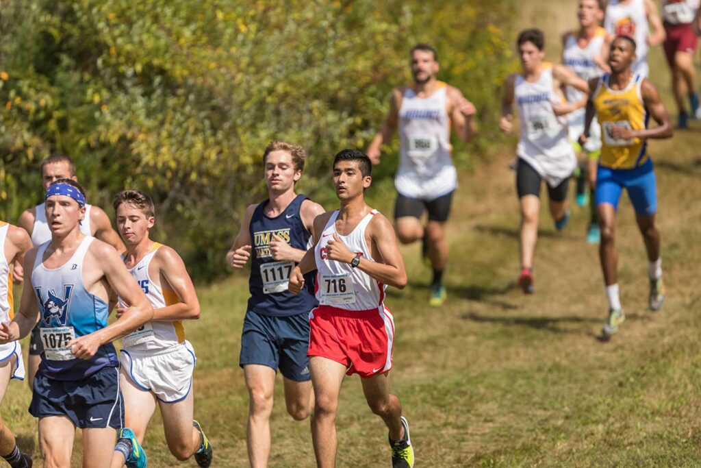Bobby Sharma ‘21, M.S. ’22 competes in a men's cross country event