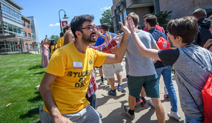 Students at orientation