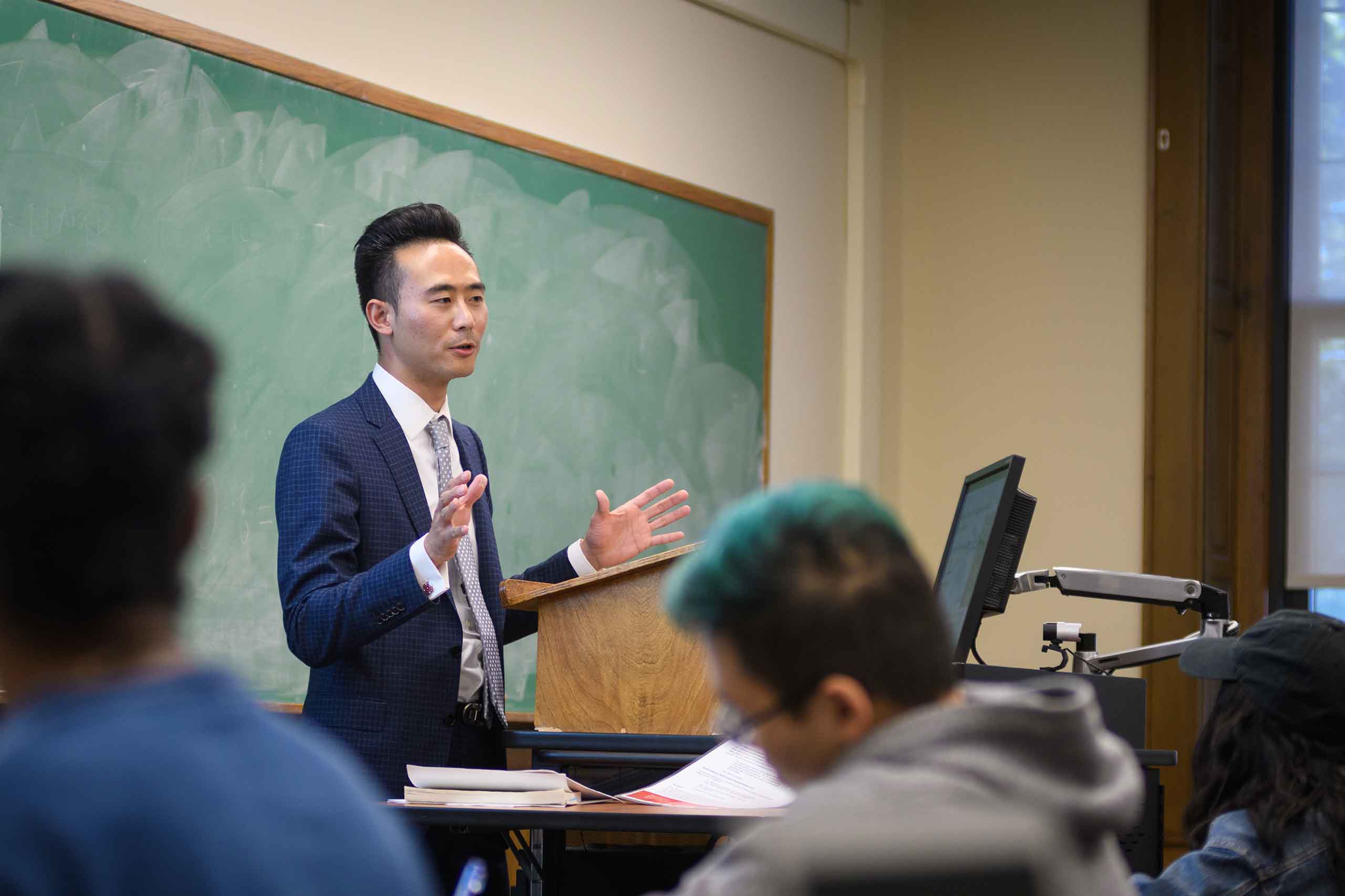 A professor teaches an introduction to modern East Asia class