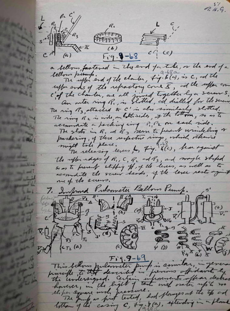 Open page from Robert Goddard's notebook, Robert H. Goddard Collection, Clark University