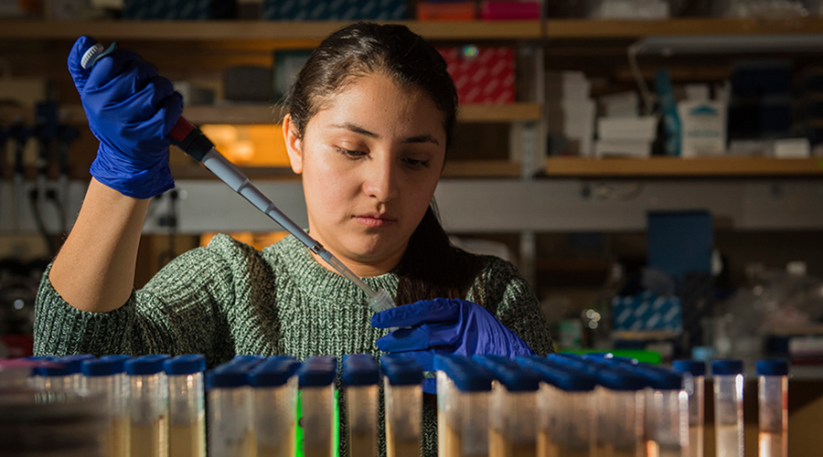 graduate female student in chemistry