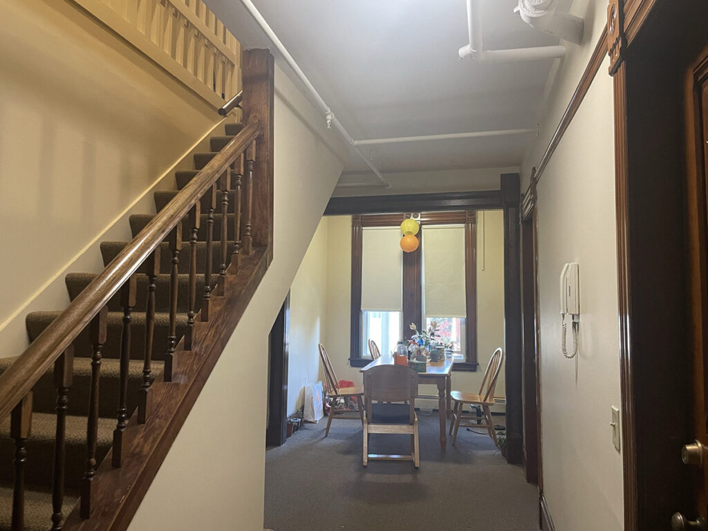 hallway with stairs