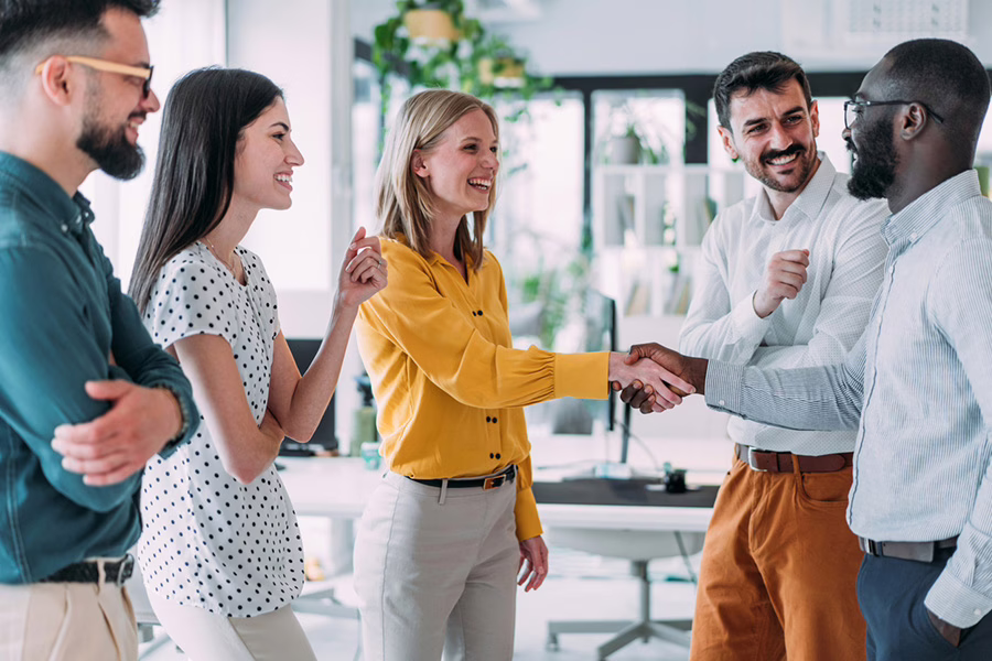 new employee being introduced to team
