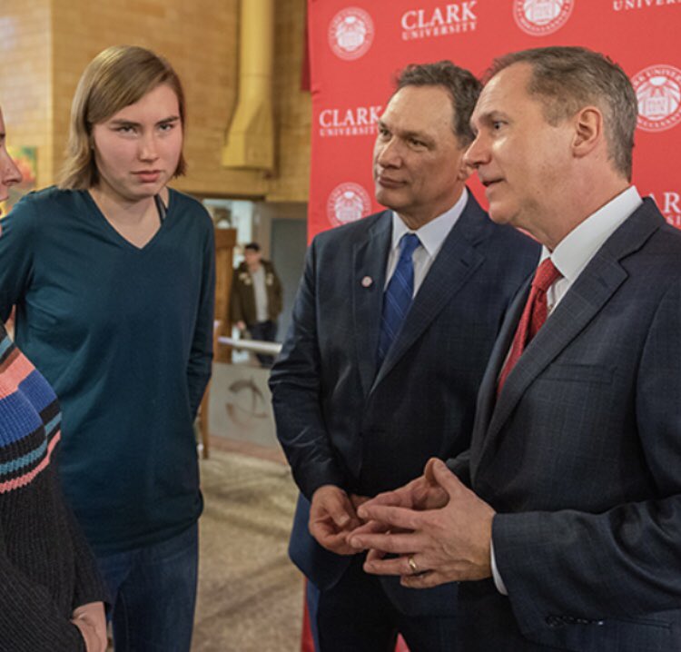 Photo from #ClarkU10thPrez on Twitter on TimGarvinUW at 4/30/22 at 10:06AM